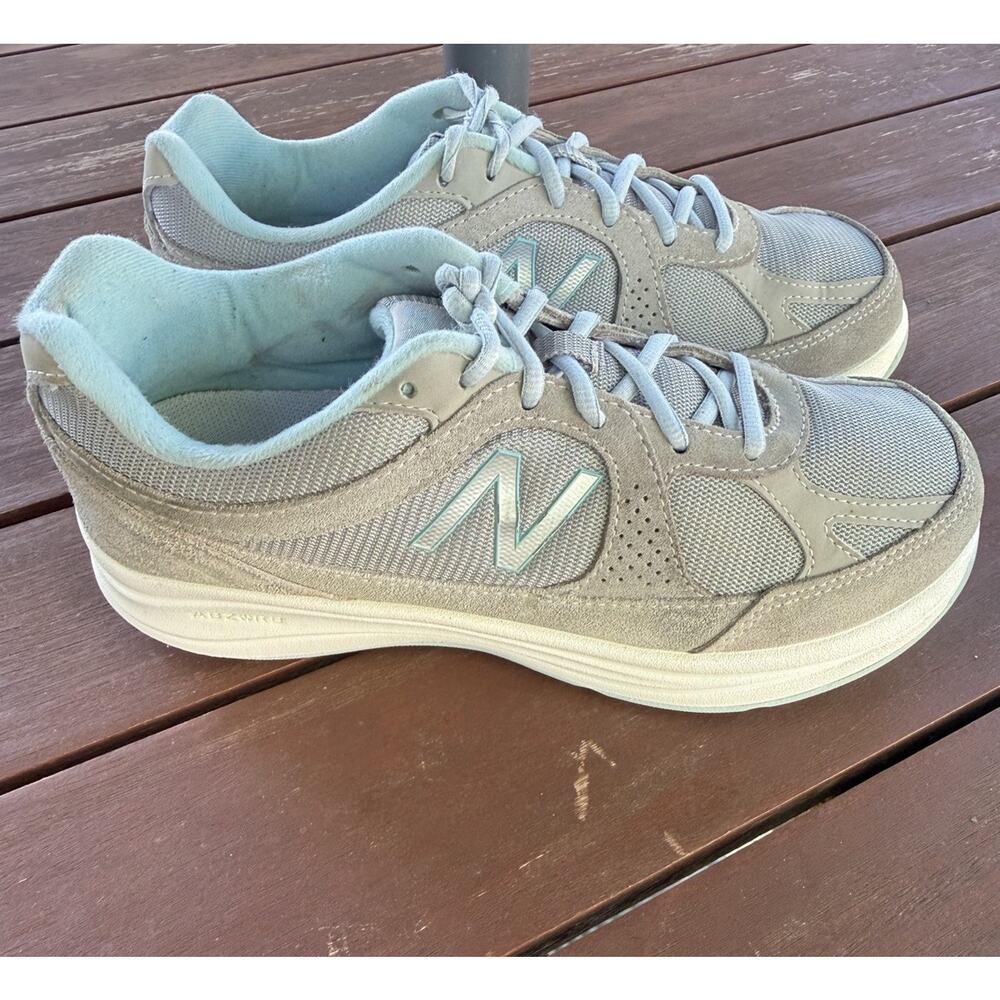 New Balance WW877SB Womens Walking Shoes Gray Blue Size 8.5 D ABZORB Comfort
